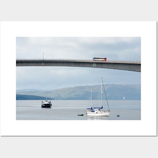 A bus passes over the Skye Bridge to Isle of Skye, Scotland Posters and Art